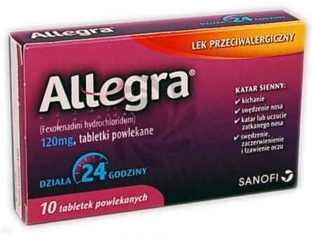 Allegra tabletki powlekane. 0,12 g 10 szt