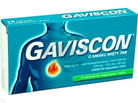 Gaviscon o smaku mięty 16 szt